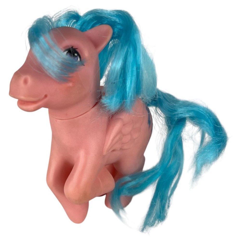 Vintage 1983 G1 My Little Pony Firefly Pegasus Horse Figurine Pink Blue Hasbro